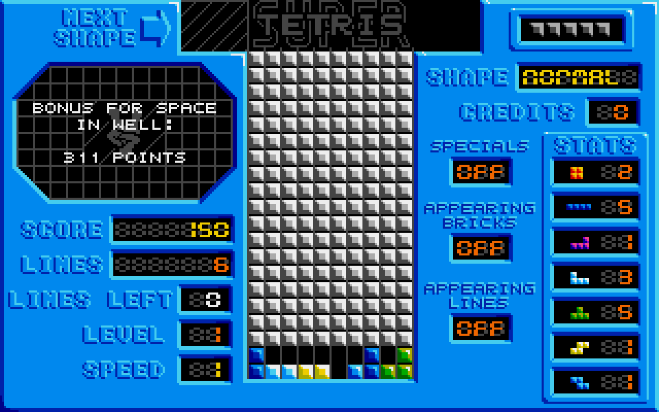Super Tetris atari screenshot